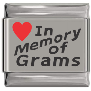 In Memory of Grams Red Heart Laser Engraved Charm In Memory of Grams Red Heart Laser Engraved Charm