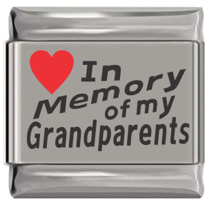 In Memory of My Grandparents Red Heart Laser Engraved Charm