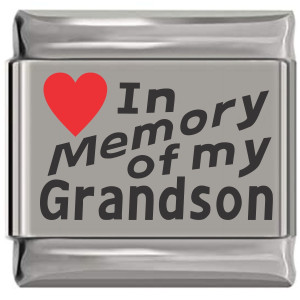 In Memory of My Grandson Red Heart Laser Engraved Charm In Memory of My Grandson Red Heart Laser Engraved Charm