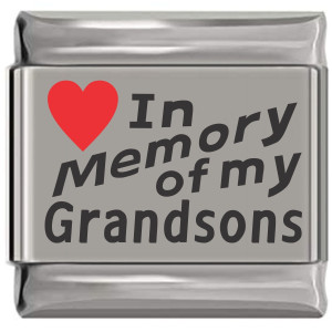 In Memory of My Grandsons Red Heart Laser Engraved Charm In Memory of My Grandsons Red Heart Laser Engraved Charm