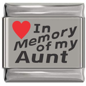 In Memory of My Aunt Red Heart Laser Engraved Charm In Memory of My Aunt Red Heart Laser Engraved Charm