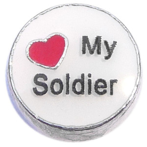 Love My Soldier Floating Locket Charm Love My Soldier Floating Locket Charm