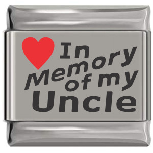 In Memory of My Uncle Red Heart Laser Engraved Charm In Memory of My Uncle Red Heart Laser Engraved Charm