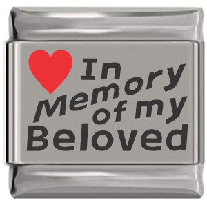 In Memory of My Beloved Red Heart Laser Engraved Charm