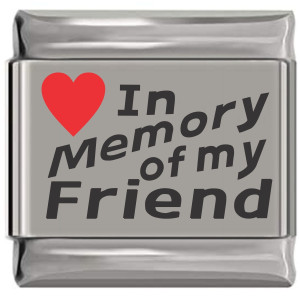 In Memory of My Friend Red Heart Laser Engraved Charm In Memory of My Friend Red Heart Laser Engraved Charm