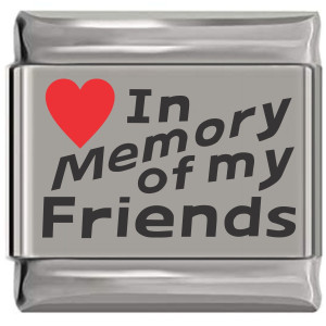 In Memory of My Friends Red Heart Laser Engraved Charm In Memory of My Friends Red Heart Laser Engraved Charm