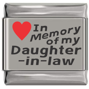 In Memory of Daughter in Law Red Heart Laser Engraved Charm
