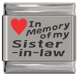 In Memory of My Sister in Law Red Heart Laser Engraved Charm