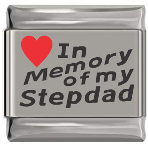 In Memory of My Stepdad Red Heart Laser Engraved Charm