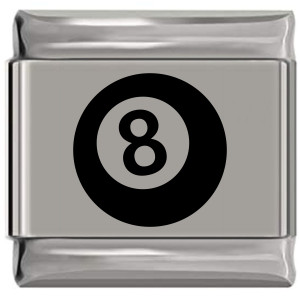 Magic Eight Ball Billiard 8 Ball Laser Engraved Italian Charm