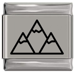Snowing Mountain Peaks Laser Engraved Italian Charm Snowing Mountain Peaks Laser Engraved Italian Charm