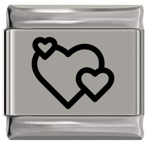 Loving Hearts Laser Engraved Italian Charm Loving Hearts Laser Engraved Italian Charm