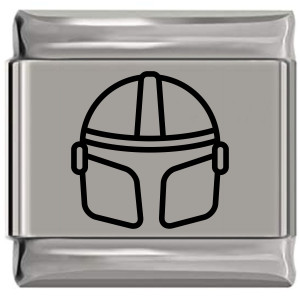 Mandalorian Helmet Laser Engraved Italian Charm