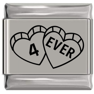 4 Ever Laser Engraved Italian Charm