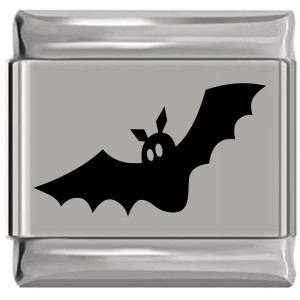 Bat Flying Halloween Laser Engraved Italian Charm Bat Flying Halloween Laser Engraved Italian Charm
