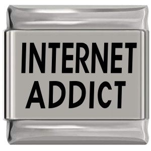 Internet Addict Laser Engraved Italian Charm
