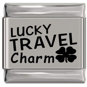 Lucky Travel Charm Laser Engraved Italian Charm Lucky Travel Charm Laser Engraved Italian Charm