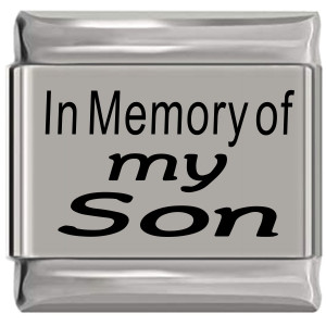 In Memory of my Son Laser Engraved Italian Charm In Memory of my Son Laser Engraved Italian Charm