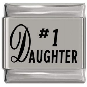 Number One Daughter Laser Engraved Italian Charm Number One Daughter Laser Engraved Italian Charm