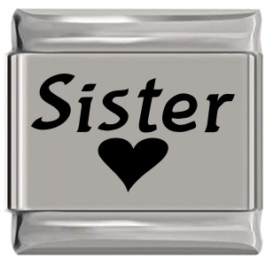 Sister Heart Laser Engraved Italian Charm Sister Heart Laser Engraved Italian Charm