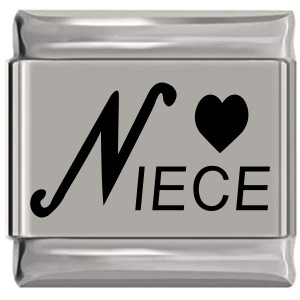 Niece Heart Laser Engraved Italian Charm Niece Heart Laser Engraved Italian Charm