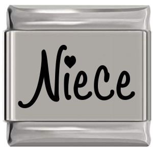 Niece Handwriting Laser Engraved Italian Charm Niece Handwriting Laser Engraved Italian Charm