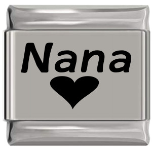 Nana Heart Laser Engraved Italian Charm