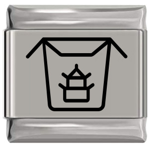 Chinese Food To Go Takeout Laser Engraved Italian Charm