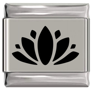 Lotus Flower Om Laser Engraved Italian Charm