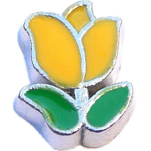 Yellow Tulip Floating Locket Charm Yellow Tulip Floating Locket Charm