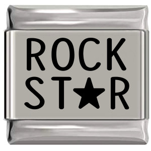 Rock Star Laser Engraved Italian Charm Rock Star Laser Engraved Italian Charm