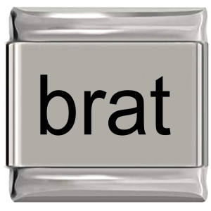 brat girl Laser Engraved Italian Charm brat girl Laser Engraved Italian Charm