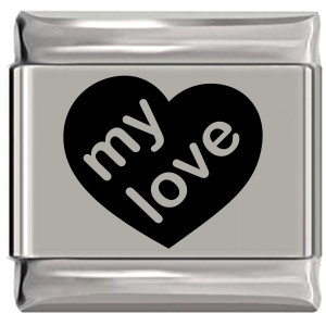 My Love Hearts Laser Engraved Italian Charm