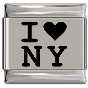 I Love New York Heart Laser Engraved Italian Charm I Love New York Heart Laser Engraved Italian Charm