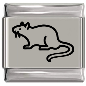 Rodent Rat Mouse Laser Engraved Italian Charm