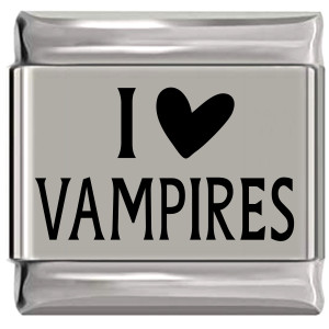 I Heart Love Vampires Laser Engraved Italian Charm I Heart Love Vampires Laser Engraved Italian Charm