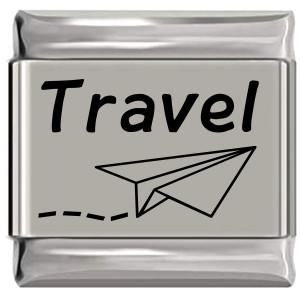 Travel Paper Airplane Laser Engraved Italian Charm Travel Paper Airplane Laser Engraved Italian Charm