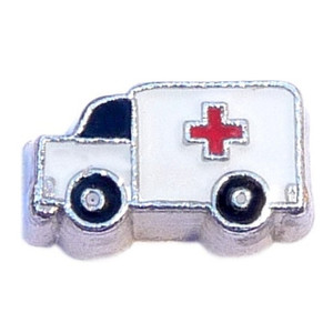 Ambulance Floating Locket Charm