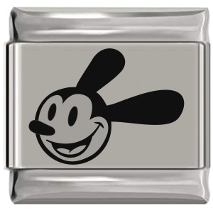 Oswald the Rabbit Cartoon Face Laser Engraved Italian Charm Oswald the Rabbit Cartoon Face Laser Engraved Italian Charm