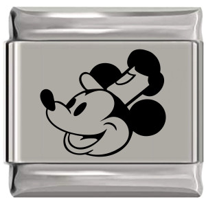 Steamboat Willie Cartoon Mouse Laser Engraved Italian Charm Steamboat Willie Cartoon Mouse Laser Engraved Italian Charm