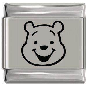 Pooh Bear Character Winnie the Pooh Laser Engraved Italian Charm Pooh Bear Character Winnie the Pooh Laser Engraved Italian Charm