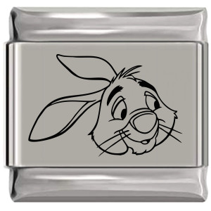 Rabbit Character Winnie the Pooh Laser Engraved Italian Charm Rabbit Character Winnie the Pooh Laser Engraved Italian Charm