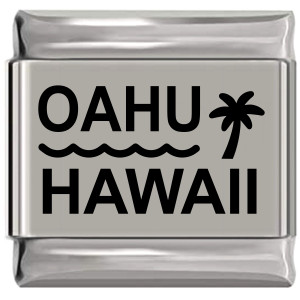 Oahu Hawaii Laser Engraved Italian Charm Oahu Hawaii Laser Engraved Italian Charm