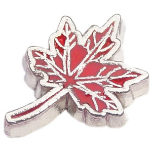 Red Leaf Floating Locket Charm Red Leaf Floating Locket Charm