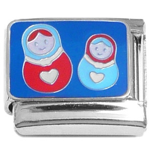 Smiling Nesting Dolls Italian Charm