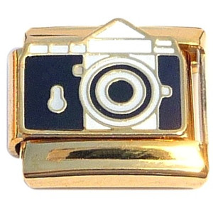 Camera Film Digital Photos Goldtone Base Italian Charm