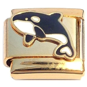 Killer Whale Gold Base Italian Charm