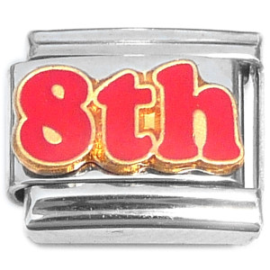 Number Eight 8th Eighth Italian Charm