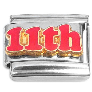 Number Eleven 11th Eleventh Italian Charm