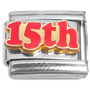 Number Fifteen 15th Fifteenth Italian Charm